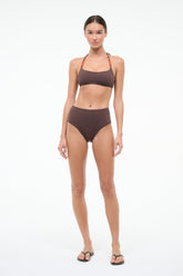 DEVON HIGH RISE BIKINI BOTTOM | DARK CHOCOLATE